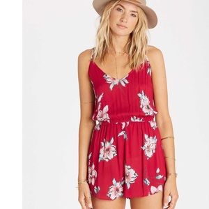 Billabong Romper M pink floral